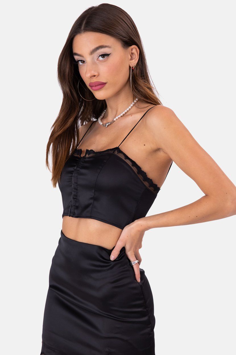 טופ סאטן מקליין עיטורי תחרה sold by Adika