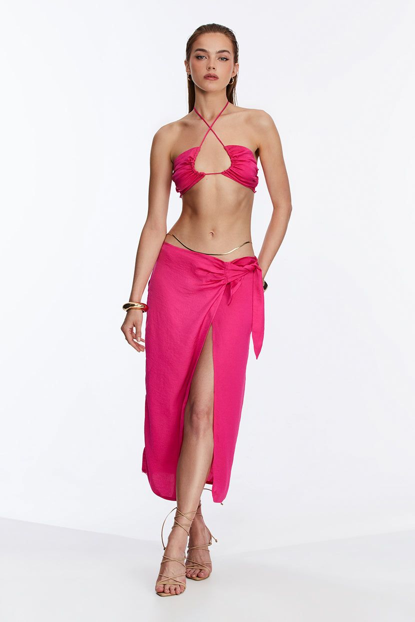 חצאית קשירה Seas The Day גימור סאטן sold by Adika