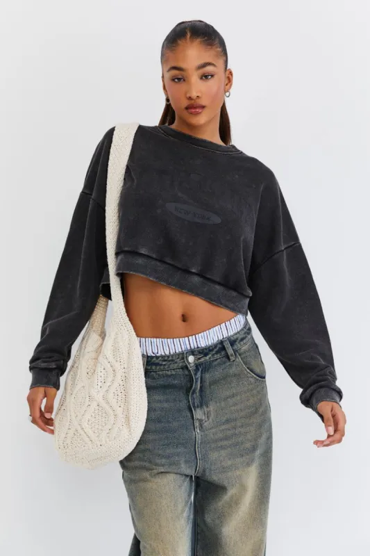 סווטשירט קרופ Little Italy שטיפת ווש sold by Adika