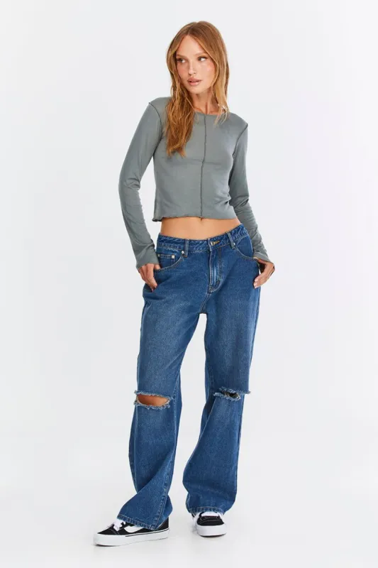 חולצה ארוכה Loosen Up תיפורים מודגשים sold by Adika