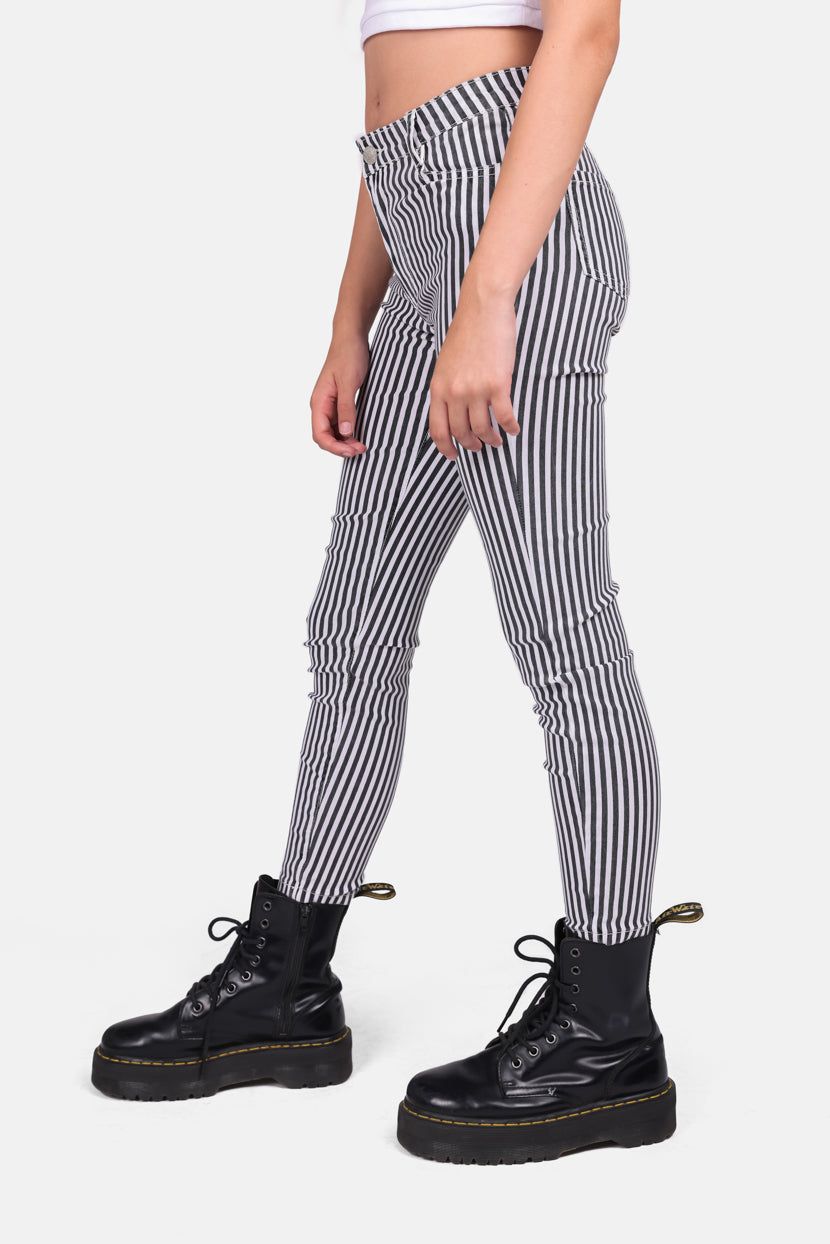 מכנסי סקיני דלילה דוגמת פסים sold by Adika product image thumbnail 3
