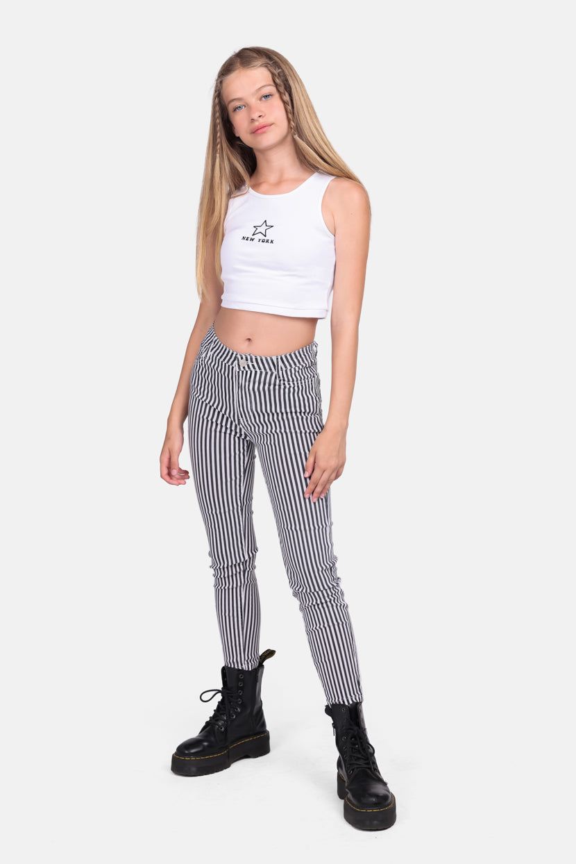 מכנסי סקיני דלילה דוגמת פסים sold by Adika