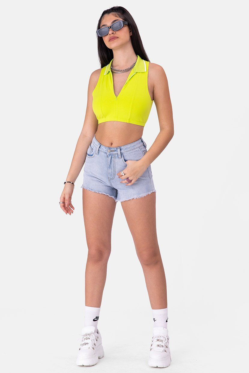 טופ קרופ קומבו צווארון פולו sold by Adika product image thumbnail 2