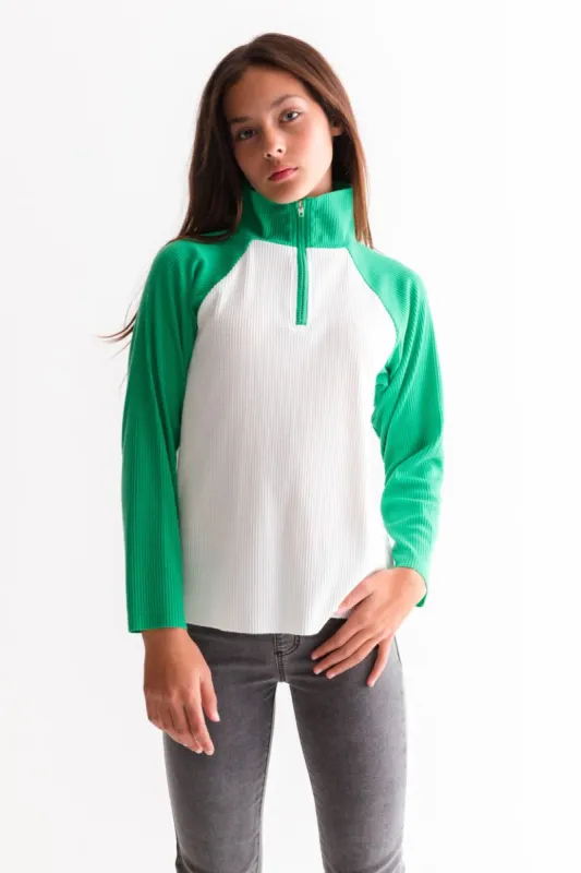סווטשירט קולור-בלוק הלני צווארון גבוה sold by Adika