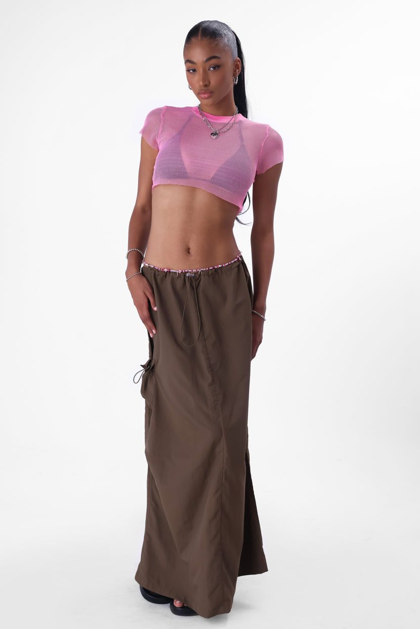 טי-שירט קרופ לאבין בד רשת sold by Adika product image thumbnail 2