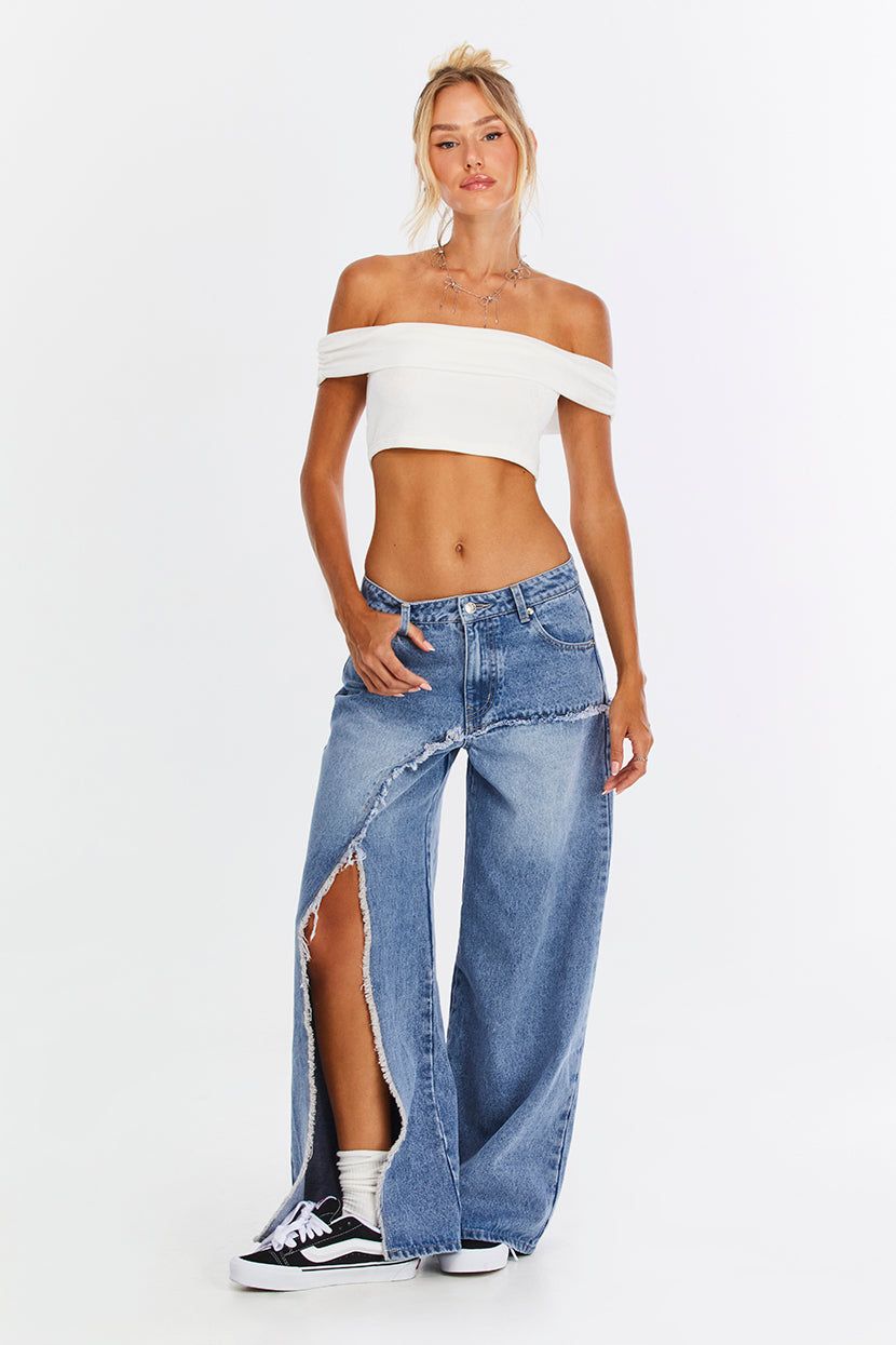 טופ קרופ Always Yours אוף-שולדרס sold by Adika product image thumbnail 3