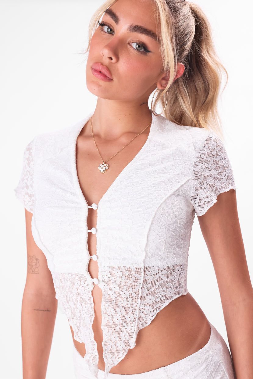 טופ תחרה ווינגסי סגירת כפתורים sold by Adika product image thumbnail 3