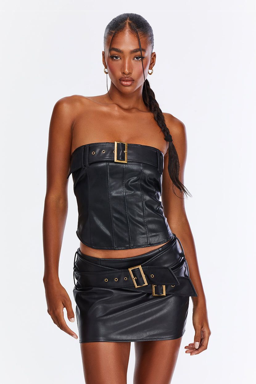 טופ סטרפלס Beat the Rush דמוי עור sold by Adika