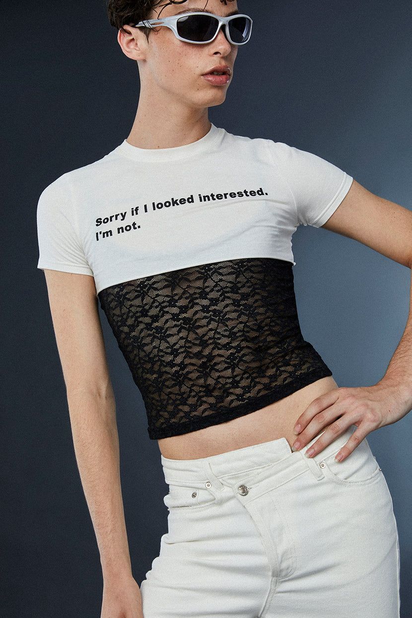 טי-שירט קרופ Sorry Not Sorry sold by Adika product image thumbnail 2