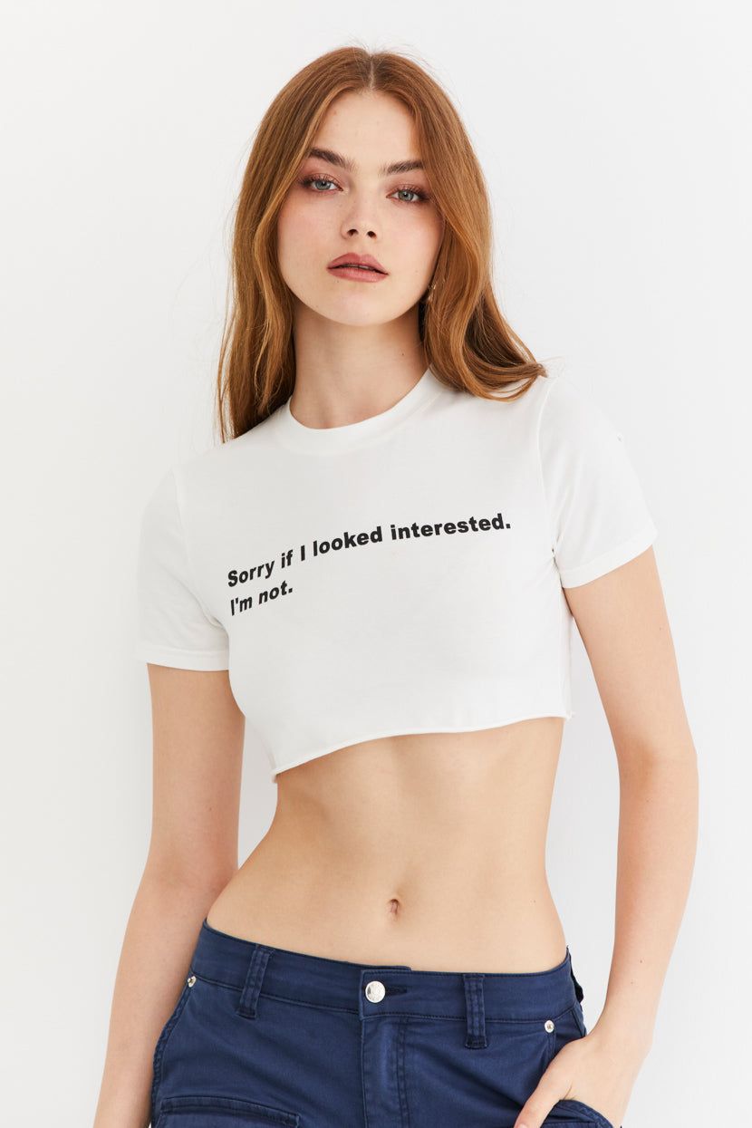 טי-שירט קרופ Sorry Not Sorry sold by Adika product image thumbnail 3