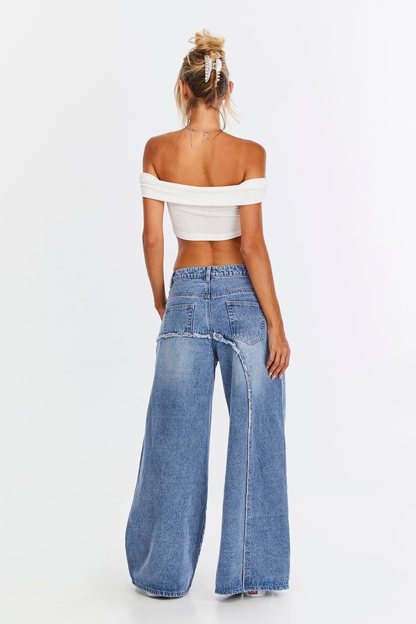 מכנסי ג'ינס To the Left בשילוב קרע sold by Adika product image thumbnail 3