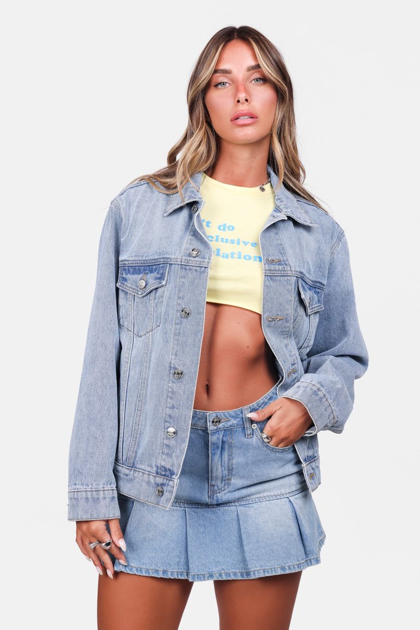 ג'קט דנים Bae Wanna Ride sold by Adika