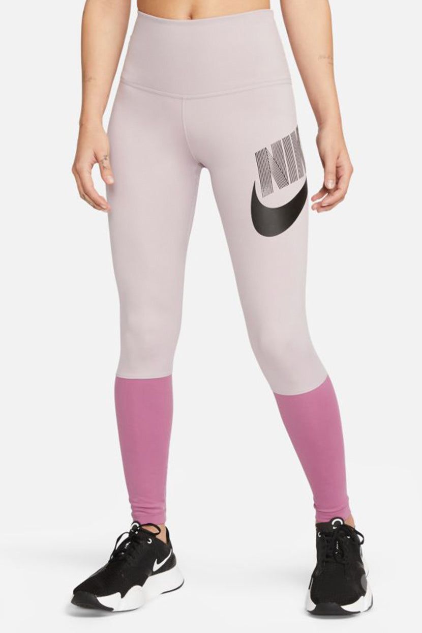 טייץ קולור-בלוק דיטייל לוגו // NIKE sold by Adika