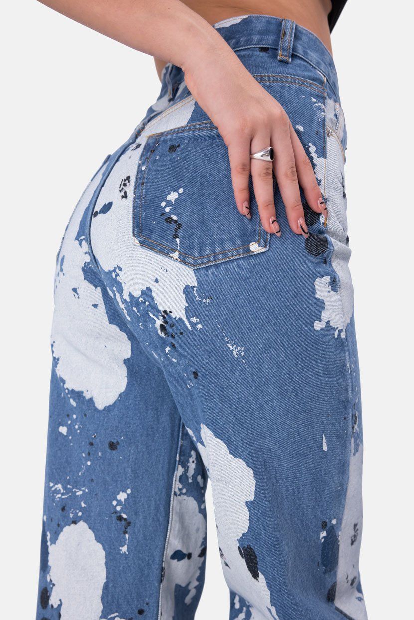 ג'ינס ספלאש בשילוב הדפסים | STRAIGHT sold by Adika