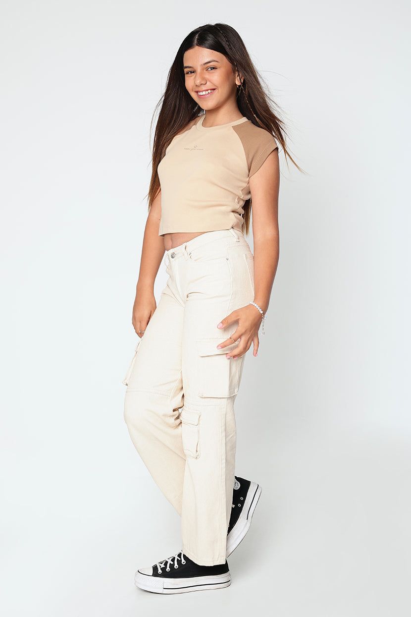 ג׳ינס דגמ"ח סופי בשילוב כיסים sold by Adika