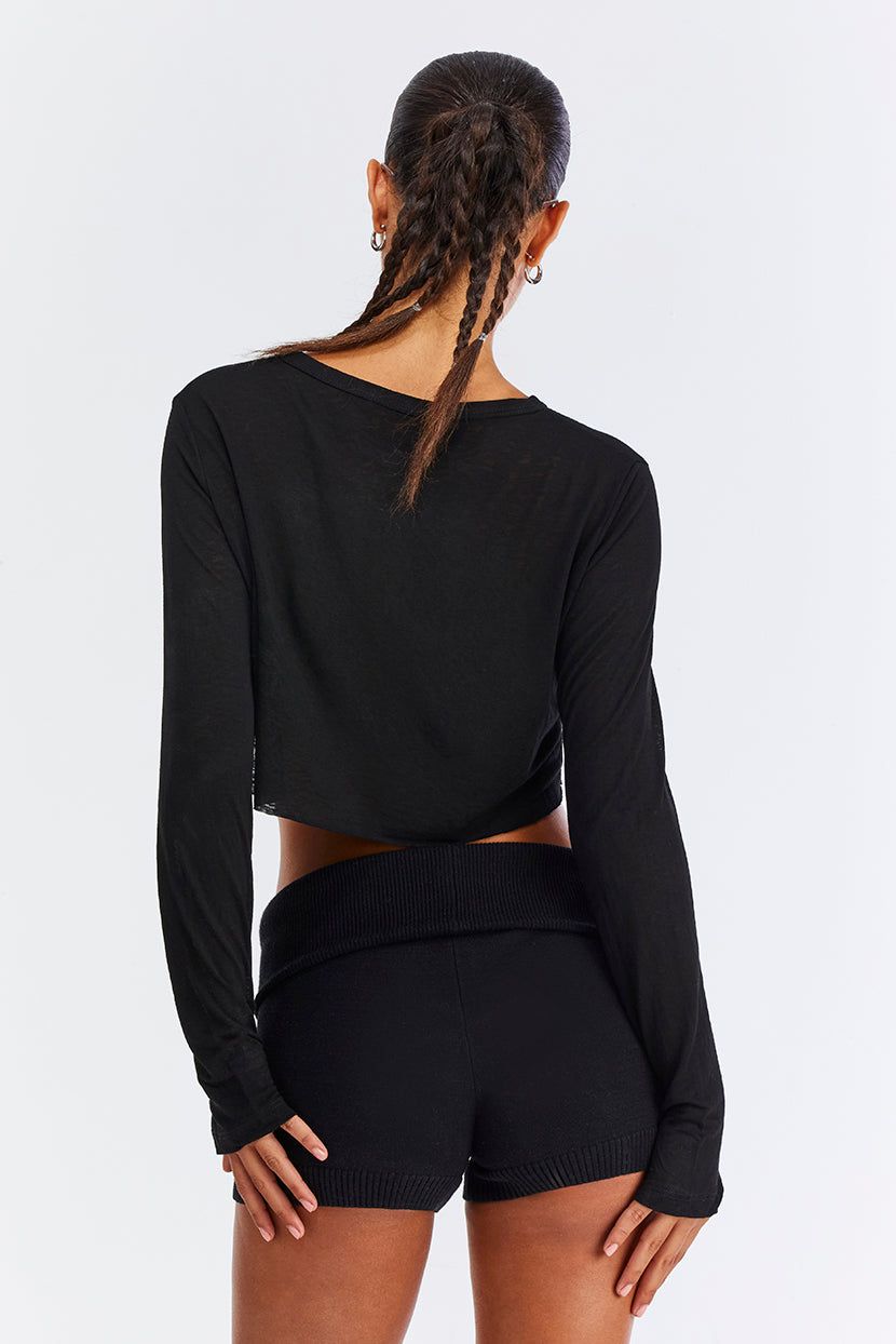 חולצת קרופ Simple As That סיומת גזורה sold by Adika product image thumbnail 3