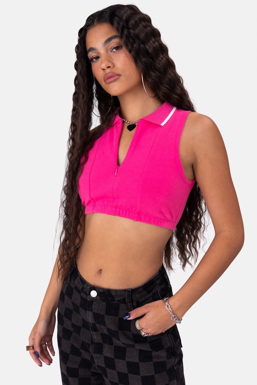 טופ קרופ קומבו צווארון פולו sold by Adika product image thumbnail 3