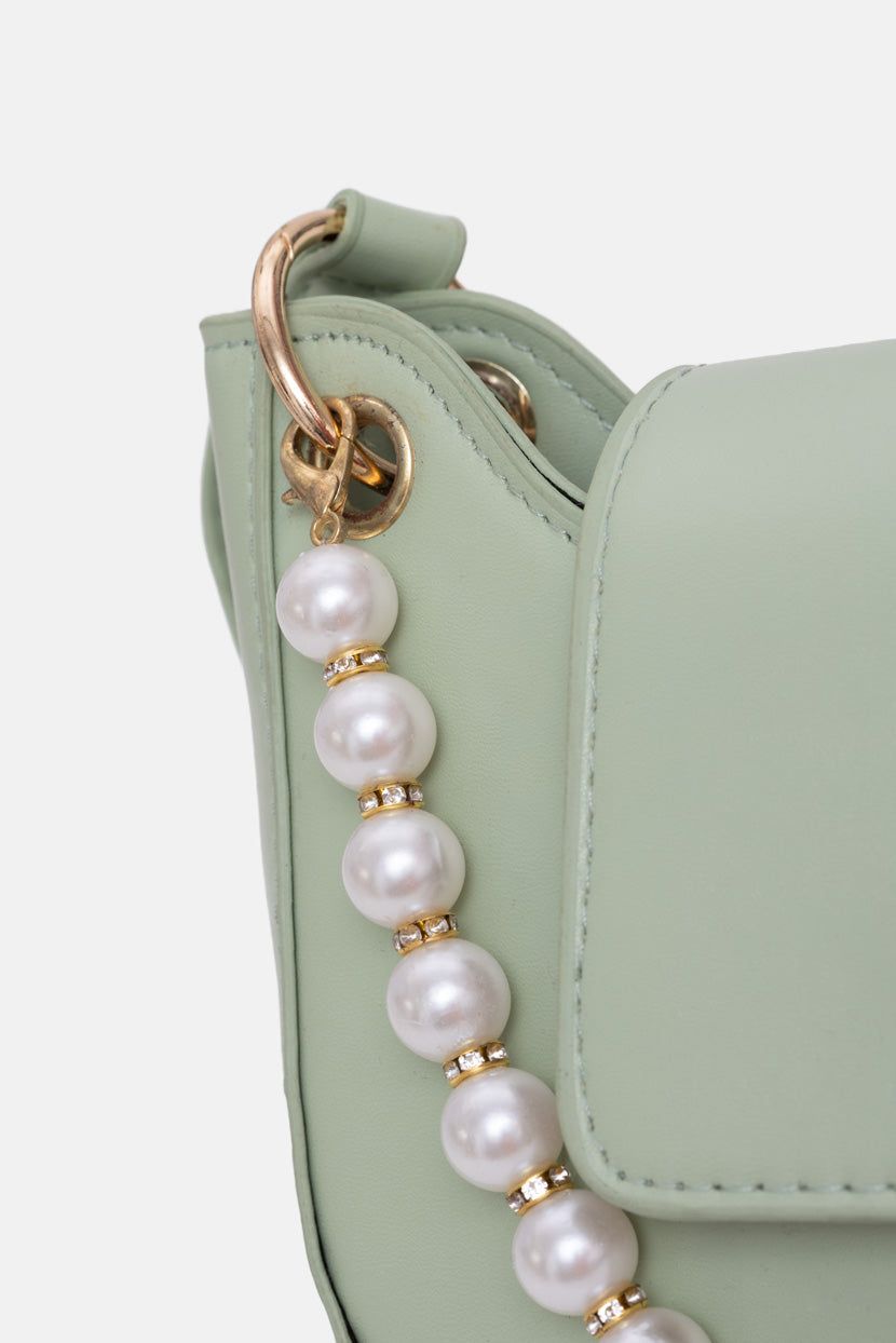 תיק דמוי עור קרוז בשילוב פנינים sold by Adika product image thumbnail 3