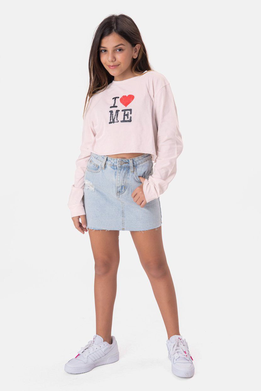 טי-שירט קרופ LOVE ME sold by Adika product image thumbnail 2