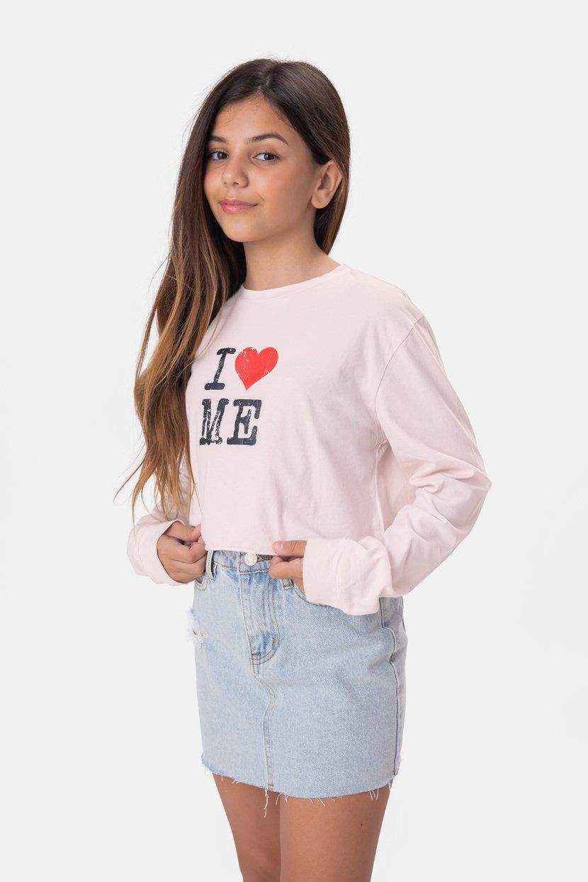 טי-שירט קרופ LOVE ME sold by Adika product image thumbnail 3