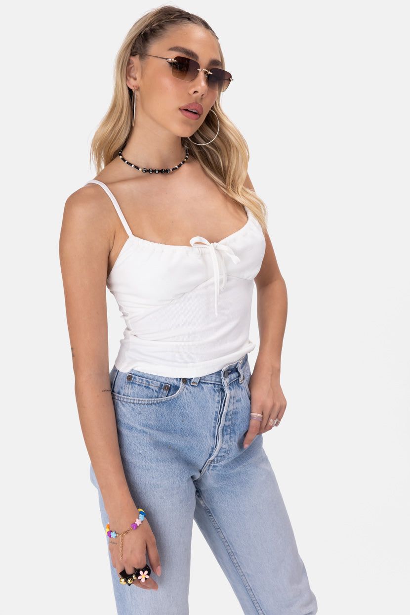 טופ קרופ ריב קארמיק דיטייל קשירה sold by Adika product image thumbnail 3