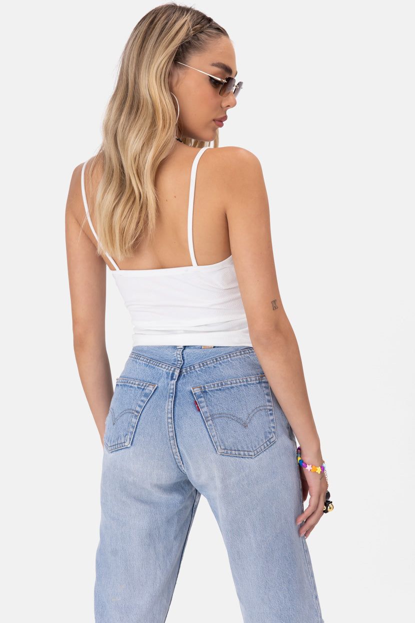 טופ קרופ ריב קארמיק דיטייל קשירה sold by Adika product image thumbnail 4