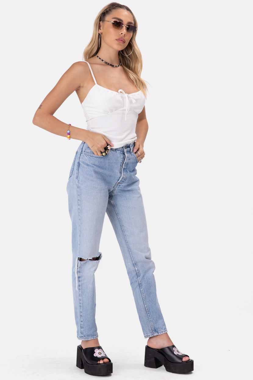 טופ קרופ ריב קארמיק דיטייל קשירה sold by Adika product image thumbnail 2