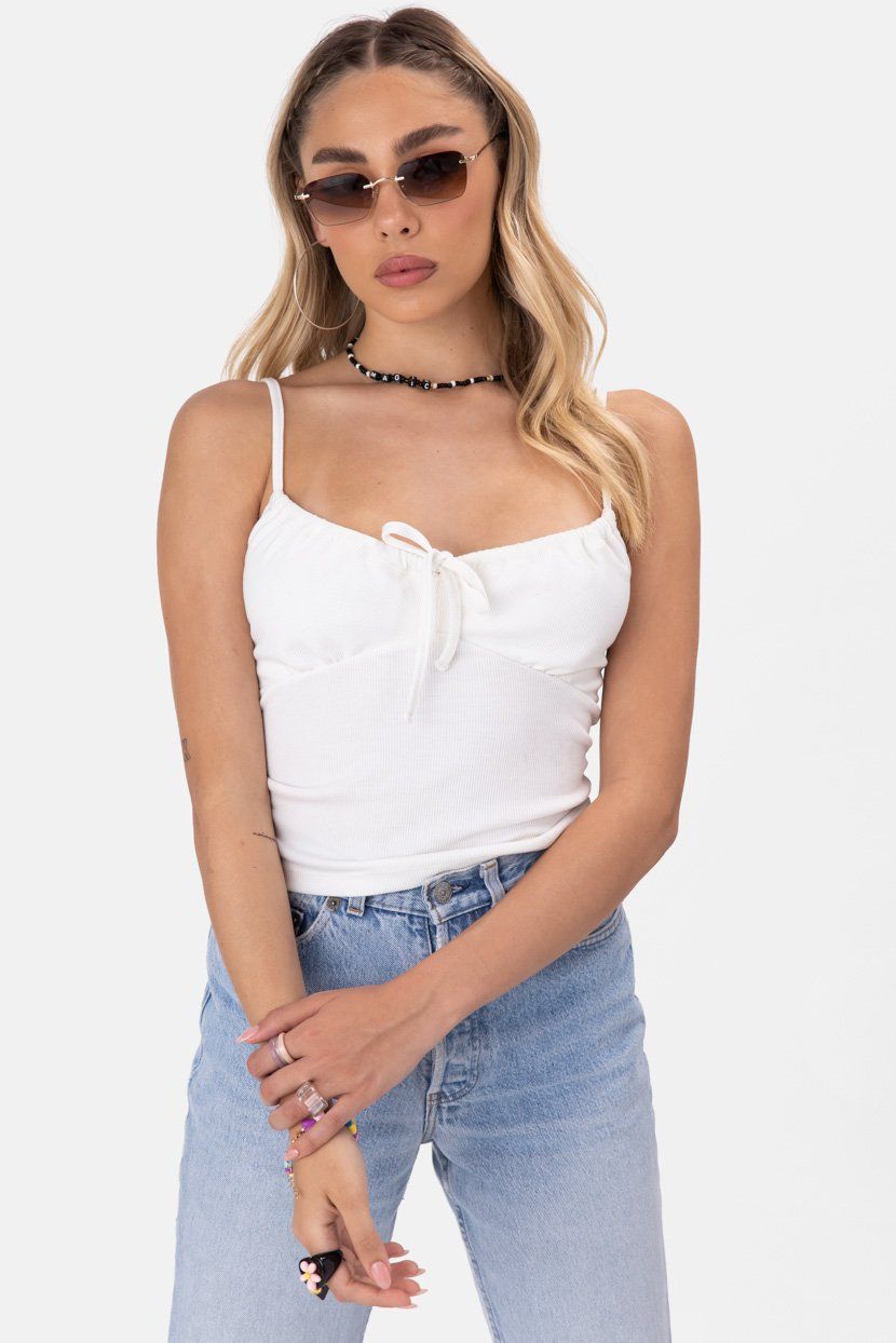 טופ קרופ ריב קארמיק דיטייל קשירה sold by Adika