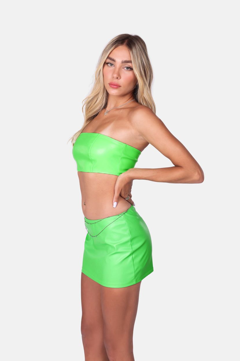 חצאית מיני Brain Freeze דמוי עור sold by Adika product image thumbnail 4