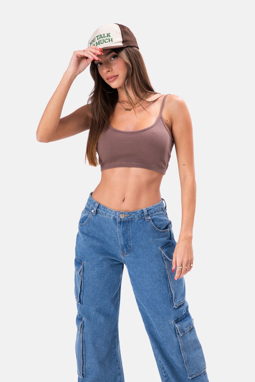 טופ קרופ צ'ינו פתח בגב sold by Adika product image thumbnail 2