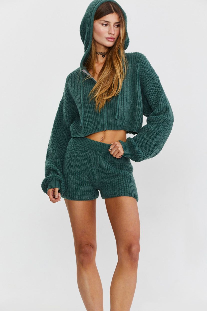 סווטשירט סרוג Comfy Days בשילוב קפוצ'ון sold by Adika product image thumbnail 3