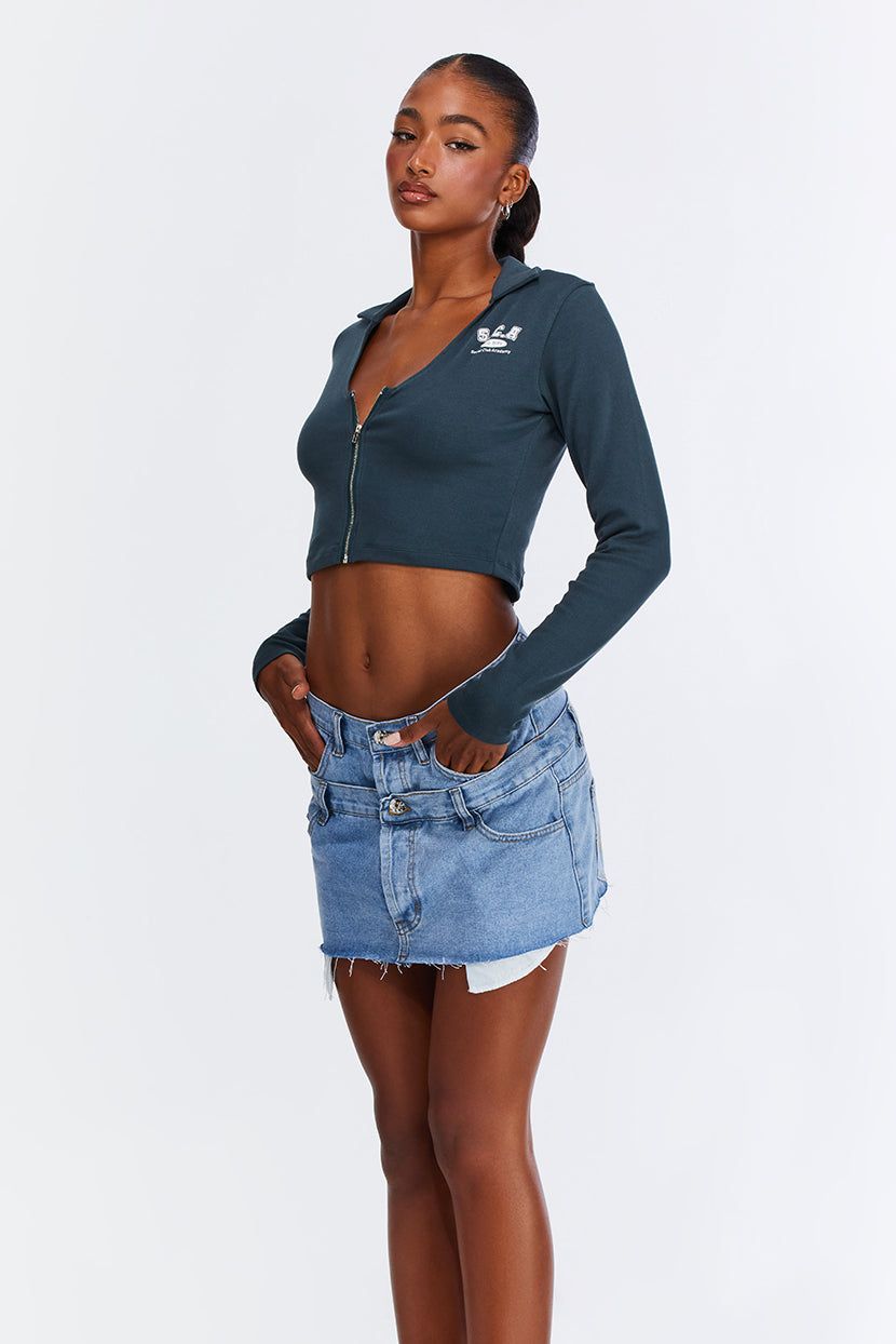 טופ קרופ Nice Try רוכסן קדמי sold by Adika product image thumbnail 3