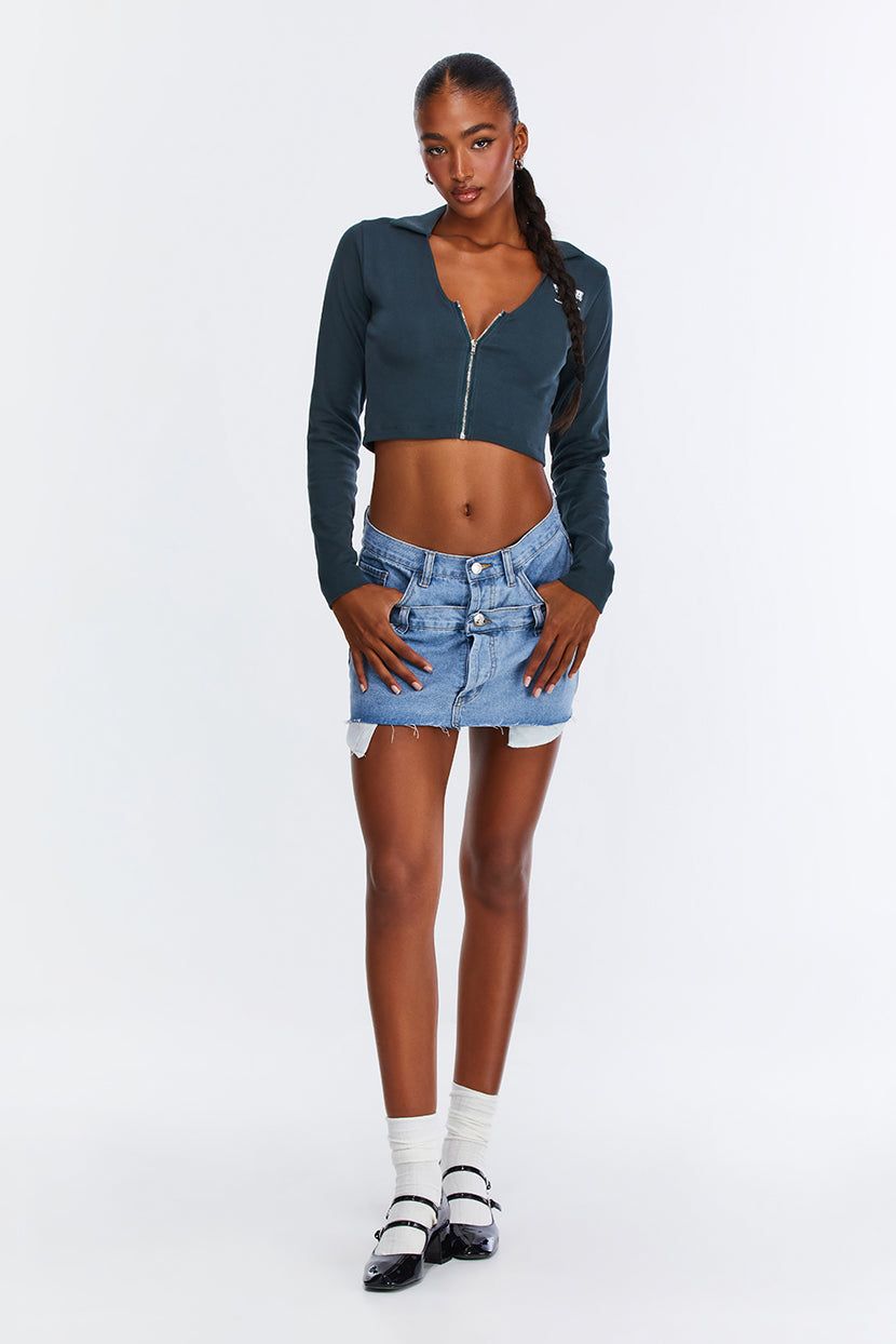 טופ קרופ Nice Try רוכסן קדמי sold by Adika product image thumbnail 2