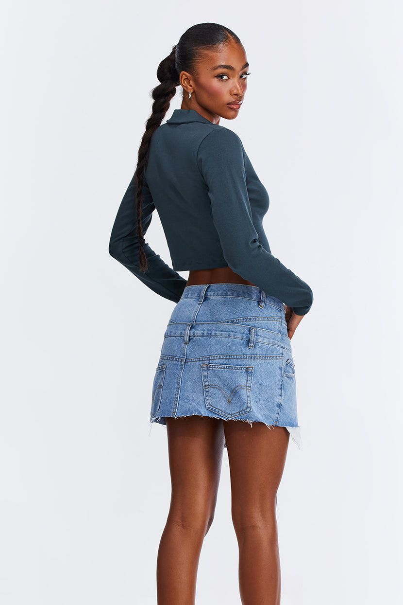 טופ קרופ Nice Try רוכסן קדמי sold by Adika product image thumbnail 4