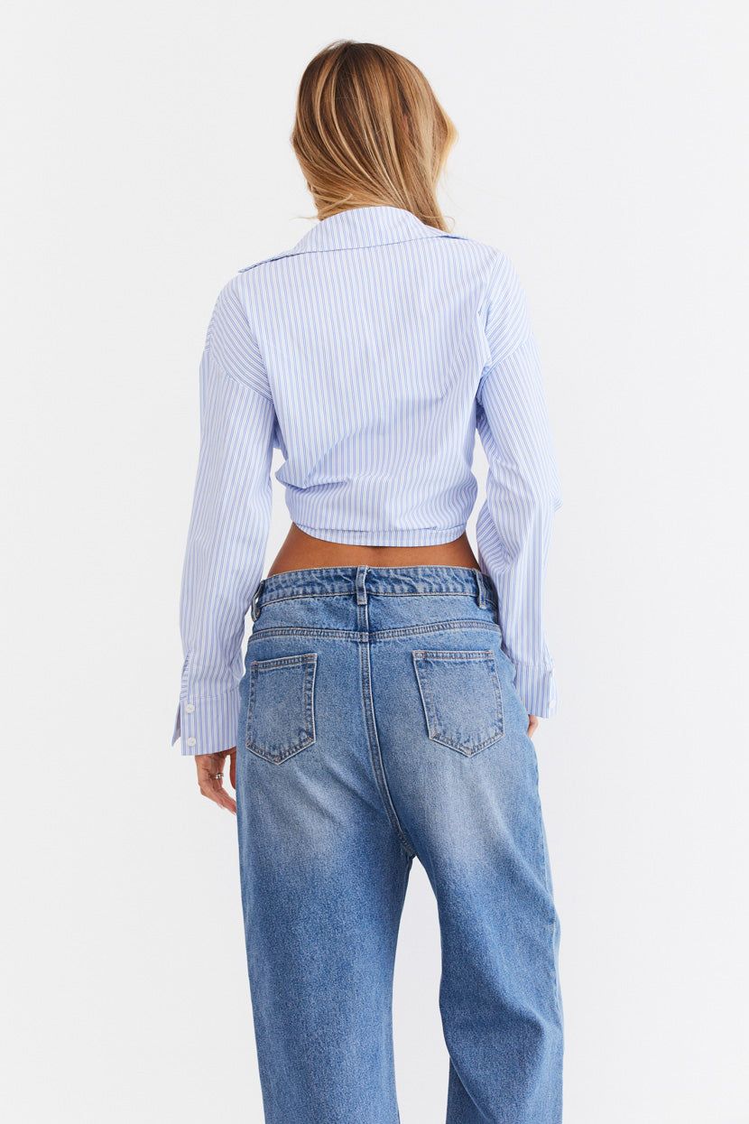 חולצת קשירה Out Of Work מחשוף עמוק sold by Adika product image thumbnail 4