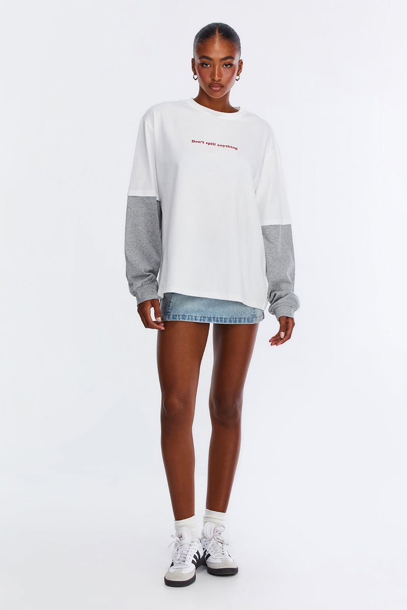 טי-שירט DON'T SPILL מראה שכבות sold by Adika product image thumbnail 2