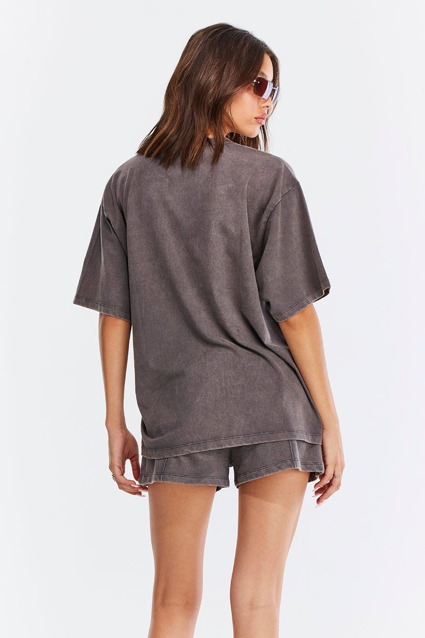 טי-שירט True Love שטיפת ווש sold by Adika product image thumbnail 4