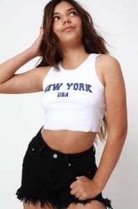גופיית ריב New-York חיתוך קרופ sold by Adika