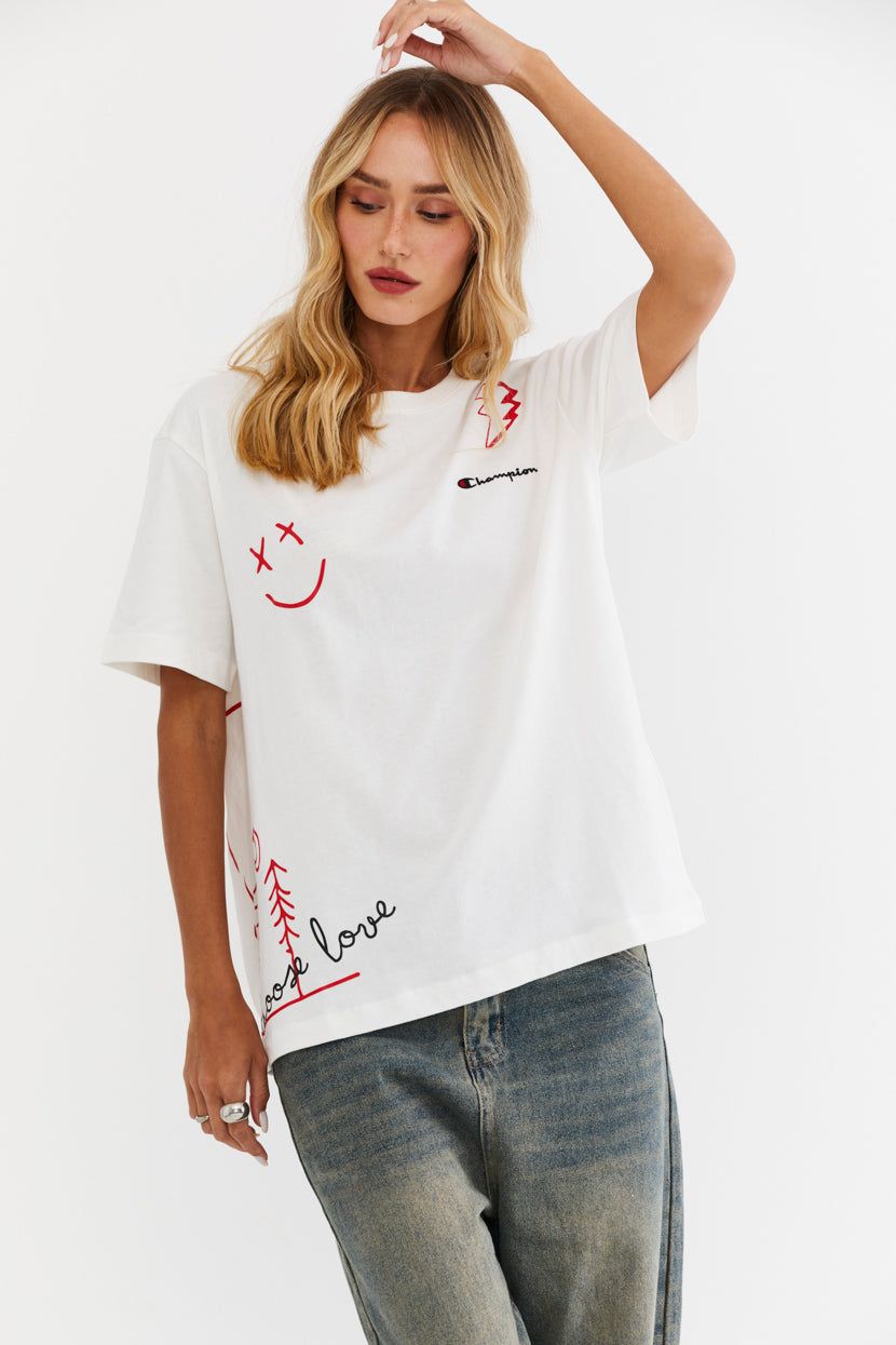 טי-שירט אוברסייז בשילוב הדפסים // Champion sold by Adika product image thumbnail 2