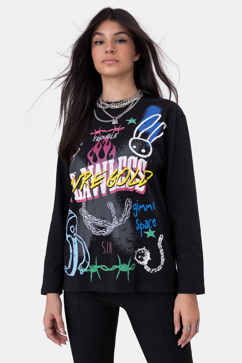 טי-שירט פריץ' גזרת אוברסייז sold by Adika product image thumbnail 3