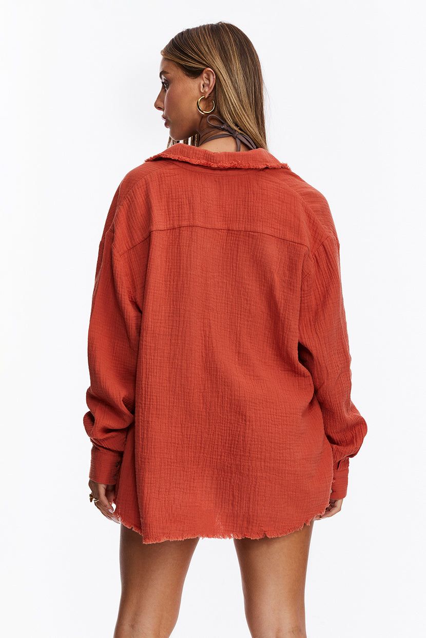 חולצה מכופתרת Down To Earth אוברסייז sold by Adika product image thumbnail 3