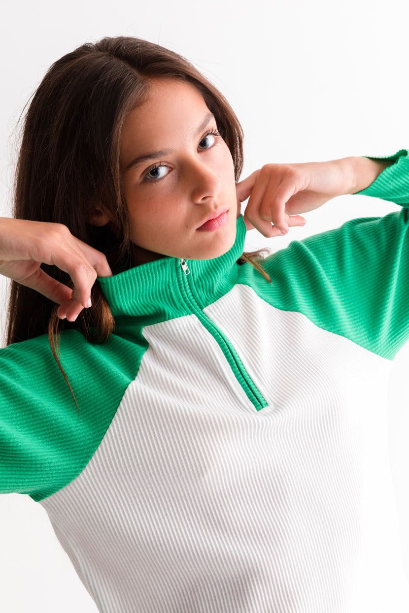 סווטשירט קולור-בלוק הלני צווארון גבוה sold by Adika product image thumbnail 2