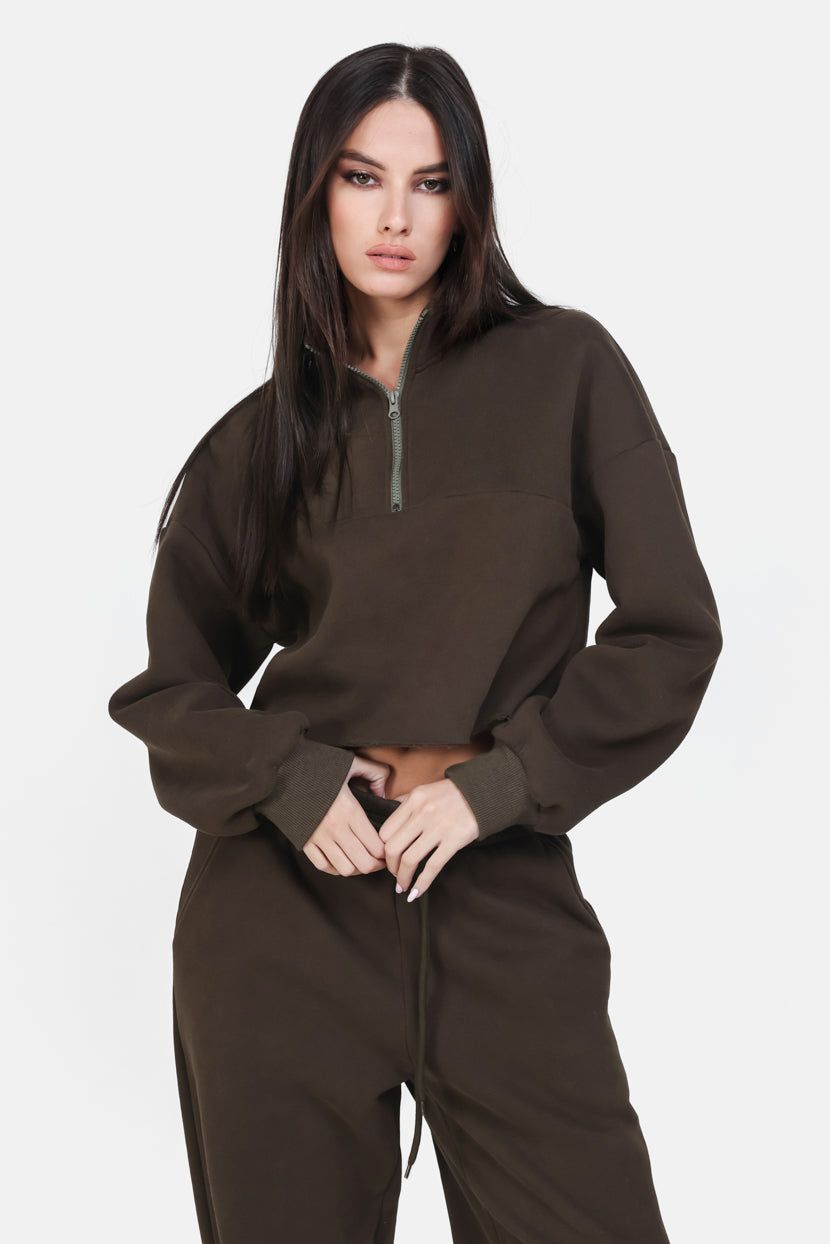 סווטשירט קרופ Cozy Dream סיומת גזורה sold by Adika product image thumbnail 2