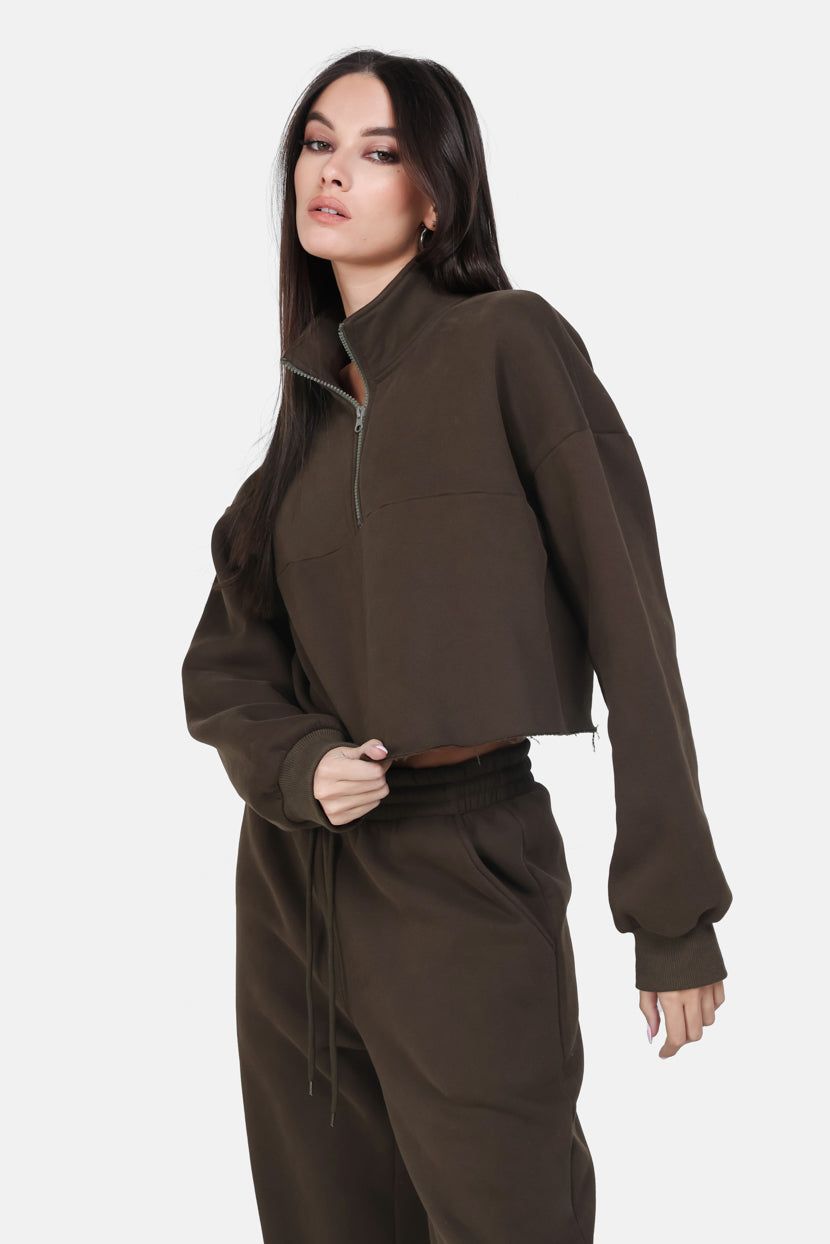 סווטשירט קרופ Cozy Dream סיומת גזורה sold by Adika product image thumbnail 5