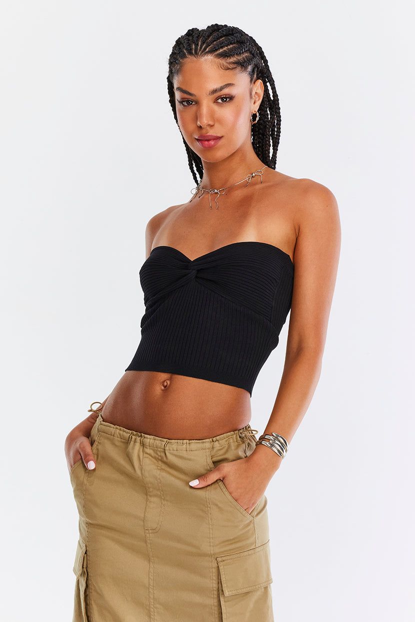 טופ סריג Stay In Touch גזרת סטרפלס sold by Adika product image thumbnail 3