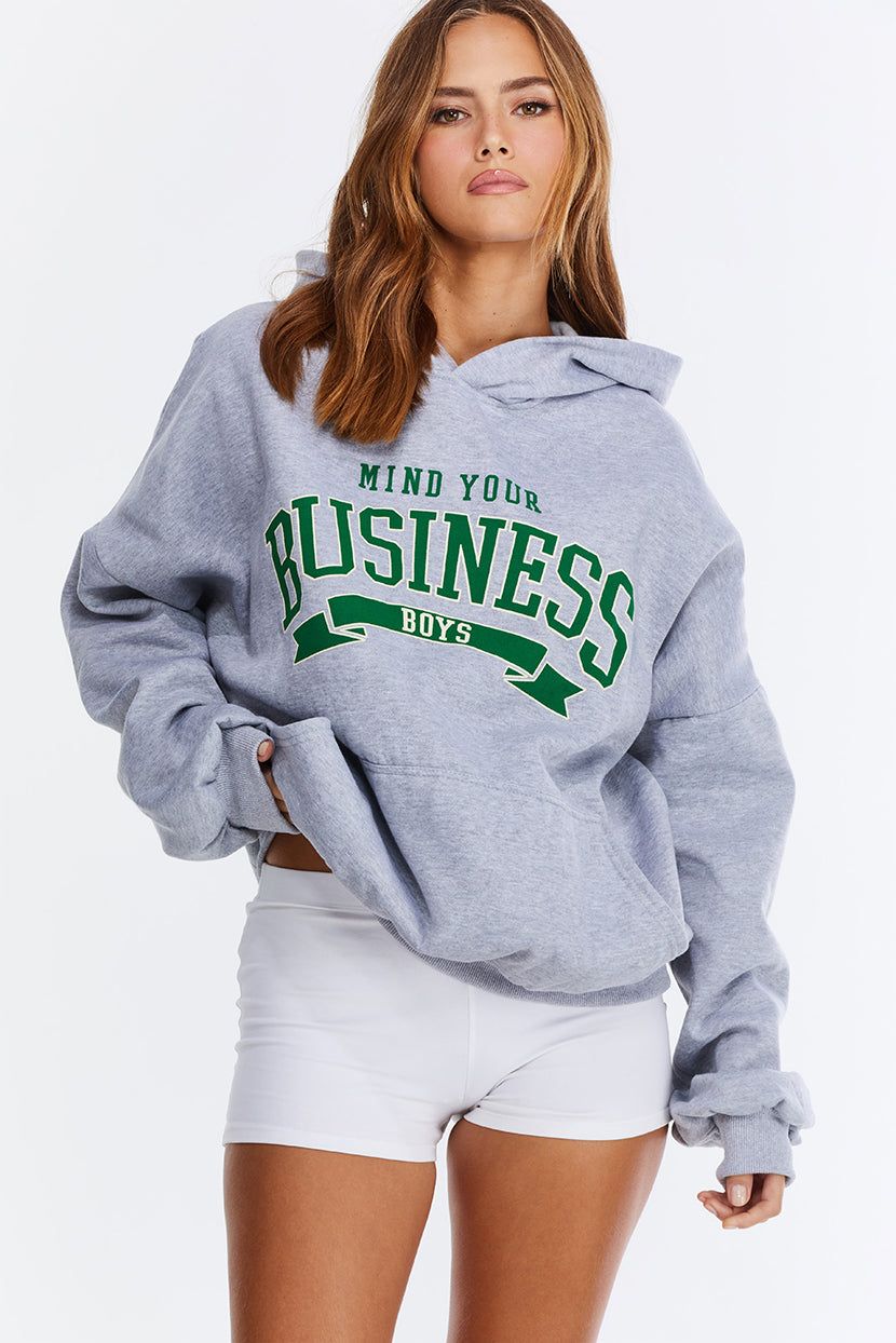 סווטשירט קפוצ'ון Mind Your Business אוברסייז sold by Adika product image thumbnail 2