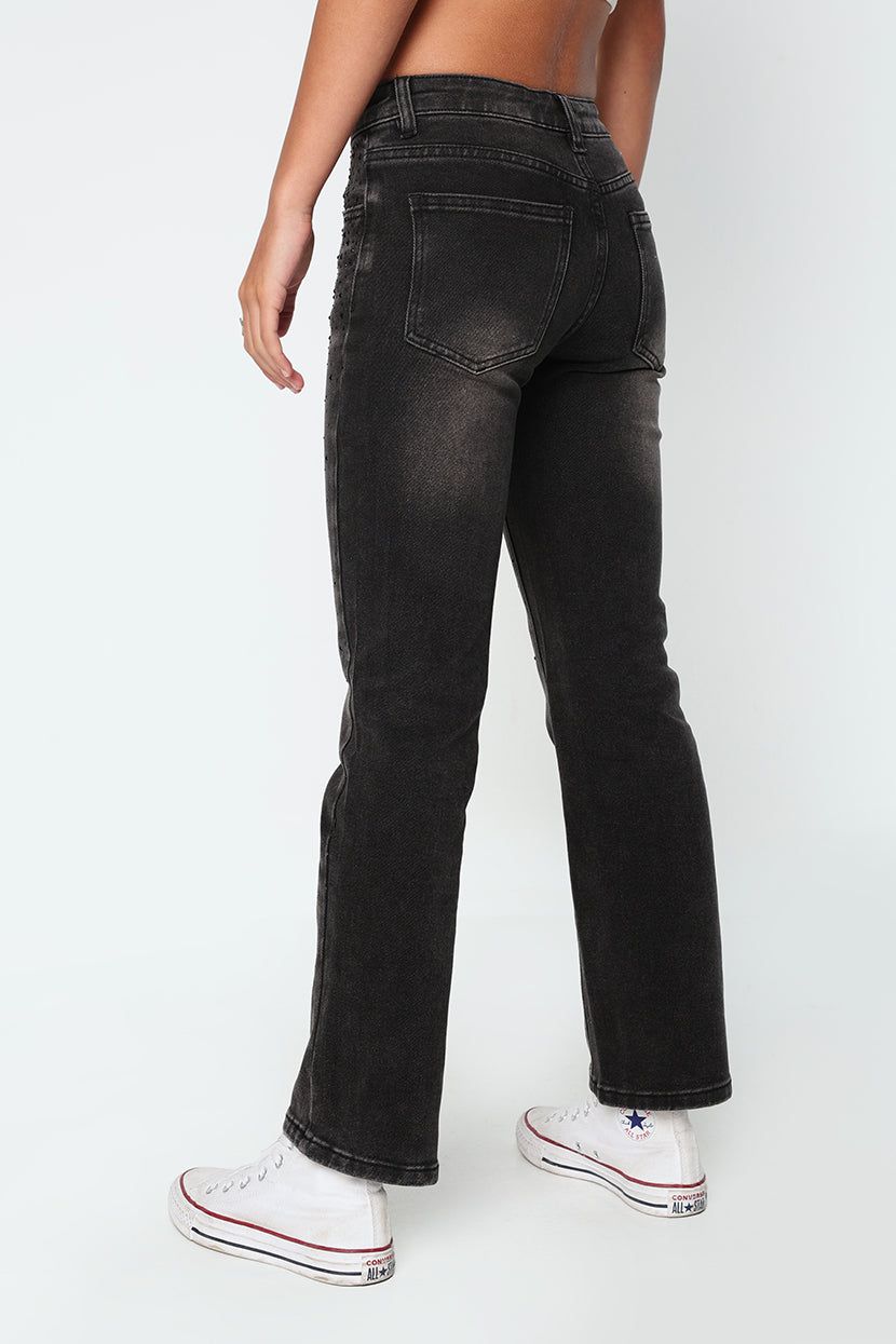 מכנסי ג׳ינס מיילי אבנים מנצנצות sold by Adika product image thumbnail 4