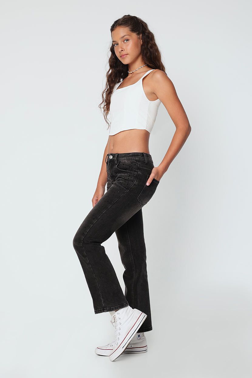 מכנסי ג׳ינס מיילי אבנים מנצנצות sold by Adika