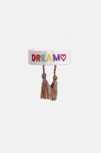 צמיד בד Dream Love בשילוב פרנזים sold by Adika