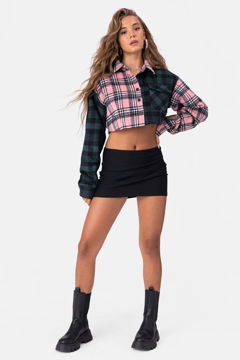 חולצת קרופ סיימון בד פלנל sold by Adika product image thumbnail 3